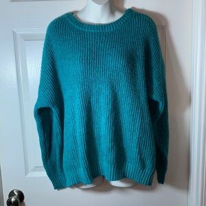 Evri Teal Green Sweater Round Neck Plus Size 3x